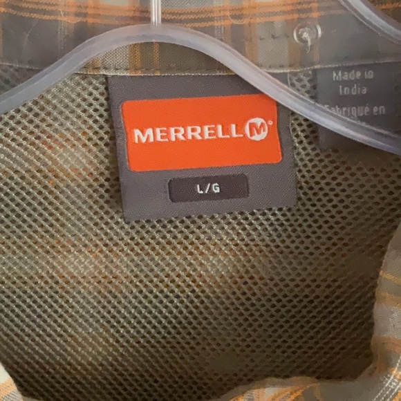 Merrell Brown Casual Button Down Shirt with Plaid Design - Picture 3 of 4